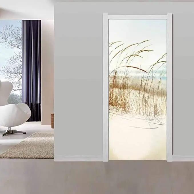 3D Door Stickers - Sirte Dunes - Peel & Stick Wallpaper - Removable PVC - Waterproof - Bedroom & Living Room Decoration - 37.4"x84.6" by GreenHaven Gardens
