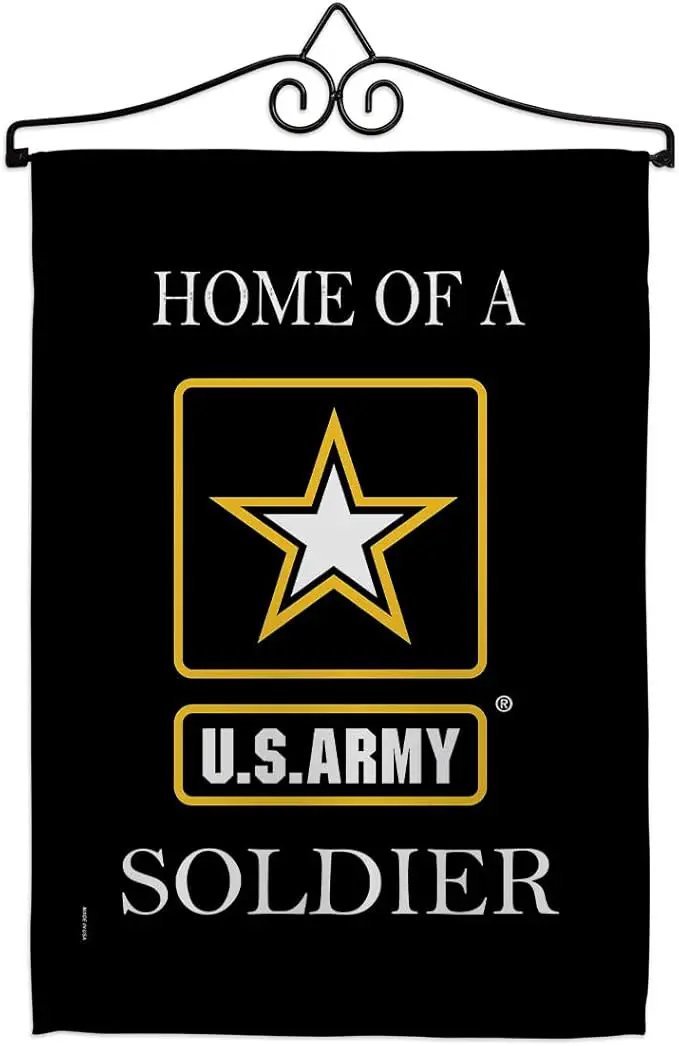 Army Soldier Dorm Decor Banner Wall Art Flag Pole Patio Lawn Garden Room Decorations Indoor Outdoor Tapestry Yard Signs Armed Forces American Military Veteran Retire Official Made In USA by GreenHaven Gardens