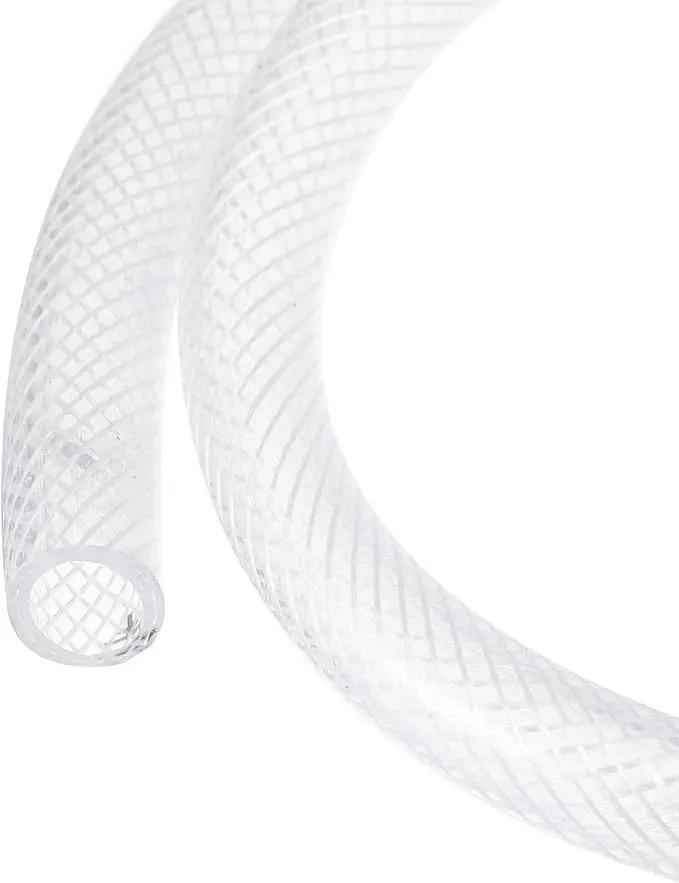 1/2" x 5/8" Braided Clear Plastic PVC Tubing 10ft High Pressure Flexible Reinforced Vinyl Tube, [for Garden Irrigation, Water Hose, Fish Tank, Water Transfer] - 12.7x15.9mm by GreenHaven Gardens