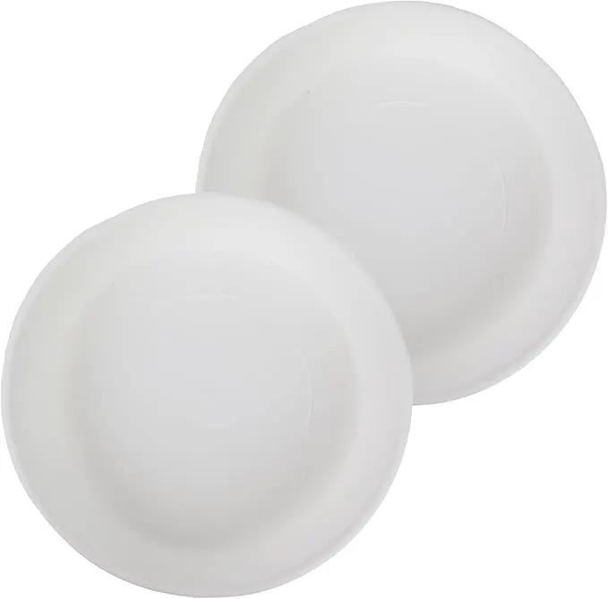 The HC Companies Flower Pot Saucers - Plastic Plant Saucer for Outdoors & Indoors - Traditional Design Plant Pot Trays for Water Drainage - Durable & Stylish Round Plant Tray (17.5-inch White) by GreenHaven Gardens