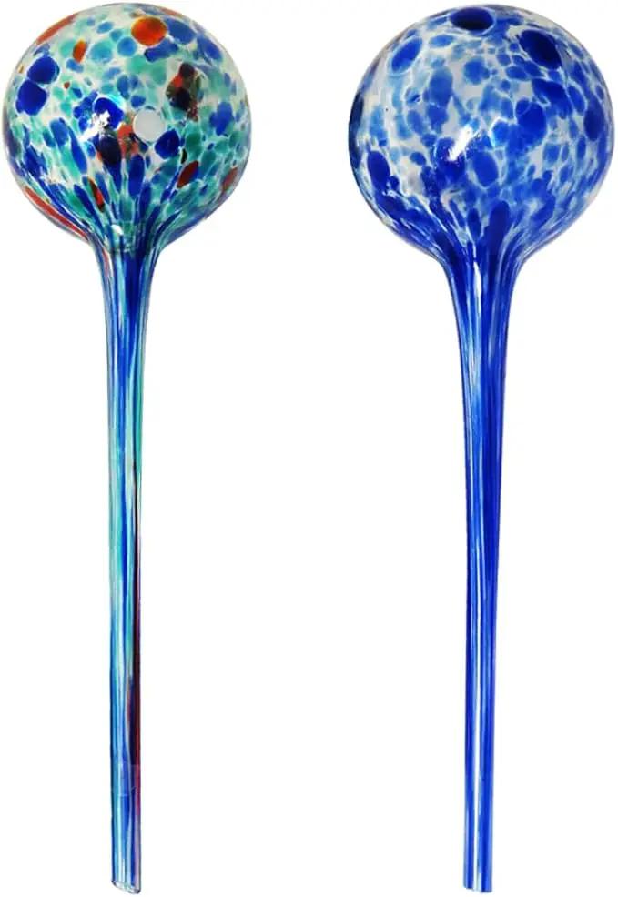 Evelots Plant Watering Globes/Bulbs (2 Pack) - Extra Long 14 Inches - Great for Big Plants - Hand Blown Glass - Automatic Water Irrigation System - Use Indoor/Outdoor - Leave Your Home Worry Free by GreenHaven Gardens
