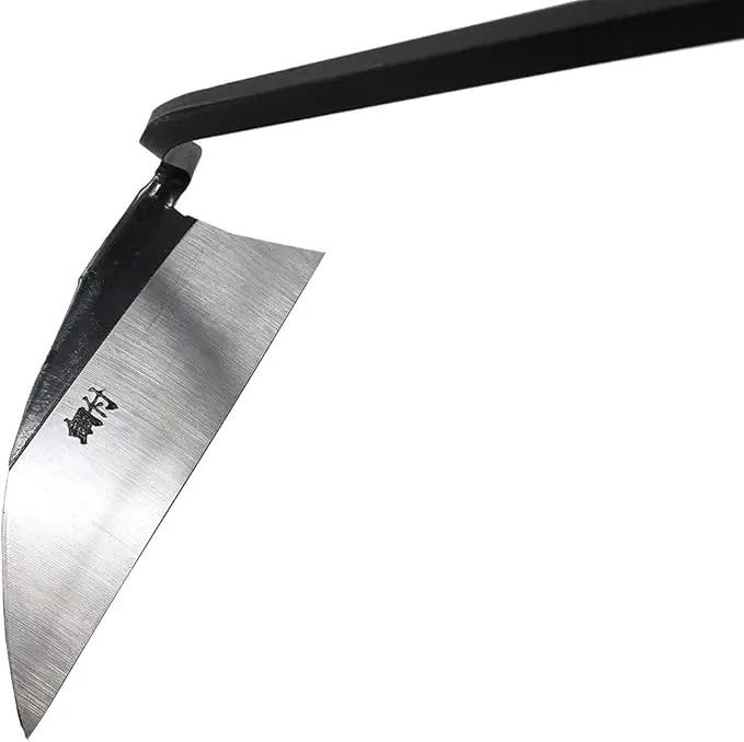 HACHIEMON Japanese Weeding Tool Very Sharp Edge Nejiri-Gama Long Type - Made in Japan by GreenHaven Gardens