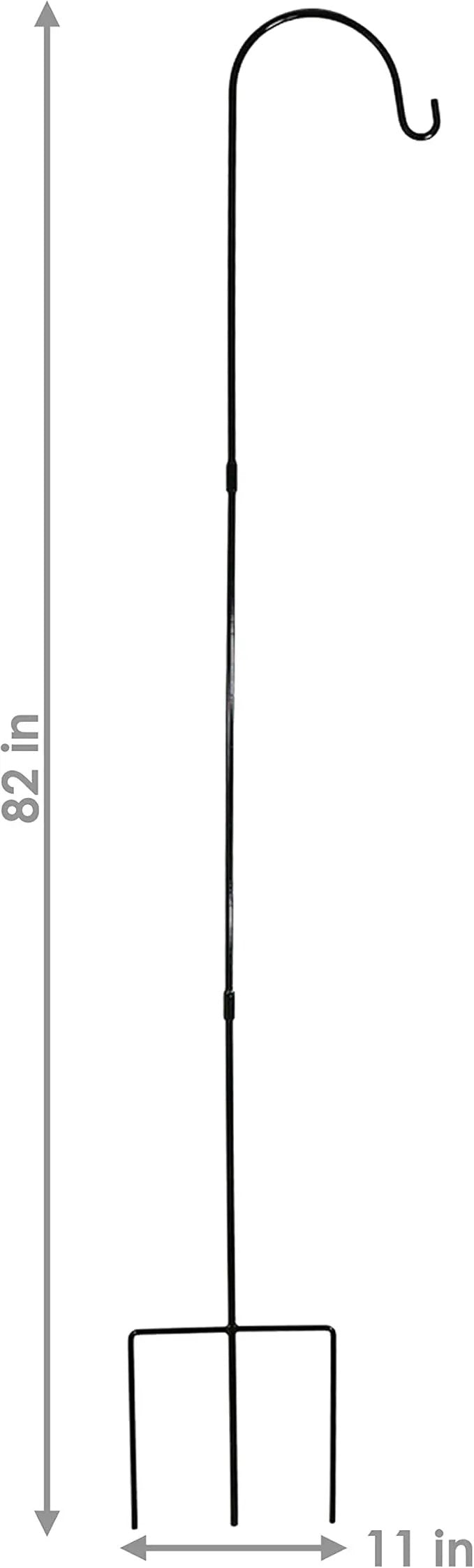 Sunnydaze 82-Inch Outdoor Heavy-Duty Shepherd Hook - Black - Set of 2 by GreenHaven Gardens