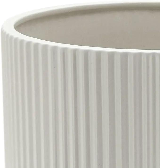 Amazon Basics Fluted Ceramic Round Planter, 10-Inch, White by GreenHaven Gardens