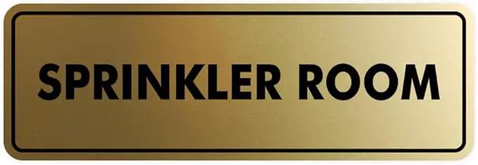 Signs ByLITA Standard Sprinkler Room Sign (Brushed Gold) - Large by GreenHaven Gardens