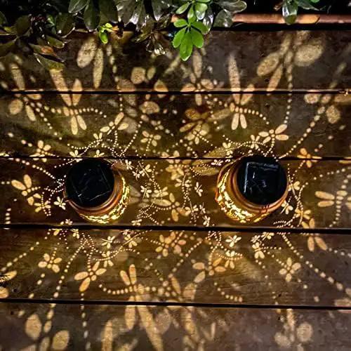 2 Pack Dragonfly Solar Lantern Lights Outdoor Decor, Hanging Metal Decorations Waterproof with LED Light, Landscape Lights for Garden Patio Yard Lawn Backyard Front Porch Gifts for Mom Grandma by GreenHaven Gardens
