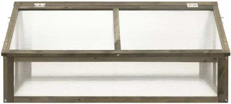 Firwood Garden Portable Wooden Greenhouse - Raised Flower Planter with 2 Roofs, Mini Greenhouse Cabinet for Outdoor Indoor Use, 44.8"x31.4"x19.6"/Gray by GreenHaven Gardens