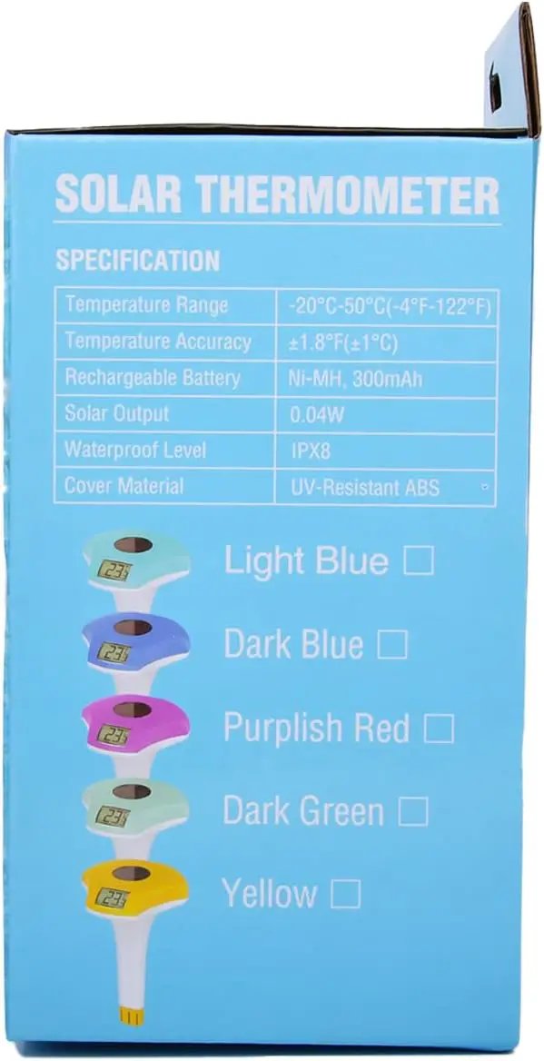 BALDR Pool Thermometer Floating Easy Read, IPX8 Waterproof, Solar Powered Digital Pool Thermometer with LCD Screen,Suitable for Swimming Pool/Hot Tub/Hot Spring/Aquarium (Purple) by GreenHaven Gardens
