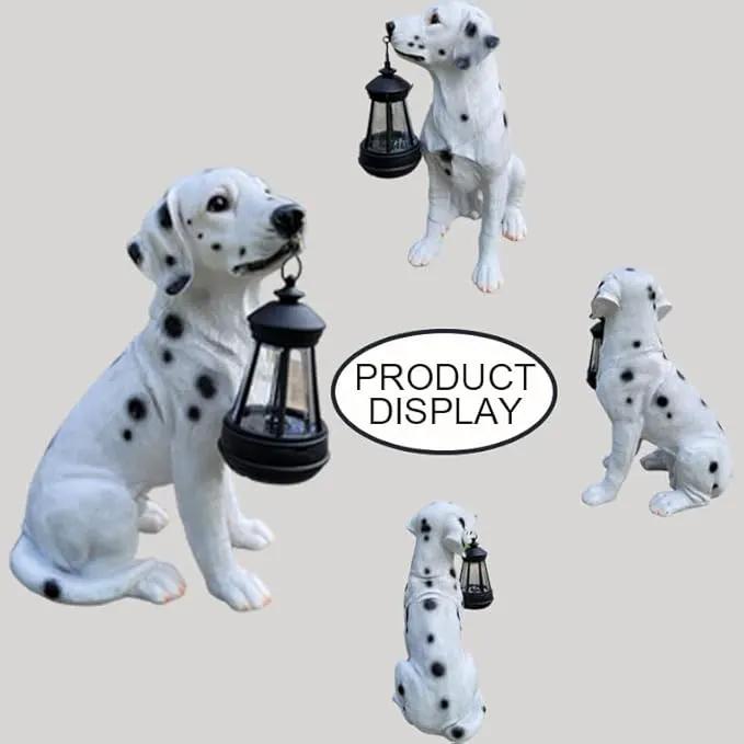 NASKY The Resin Handicraft Solar - Powered Hanging Lamp in The Shape of A Simulated Puppy of The Courtyard is Suitable for Places Such As Courtyards, Gardens and Balconies (Spotted Dog) by GreenHaven Gardens