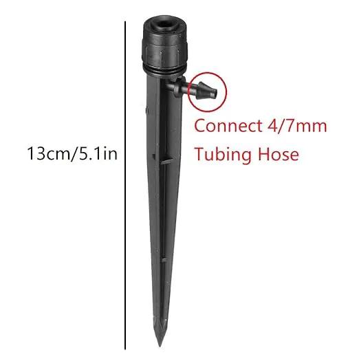 Lxcom Lighting Irrigation Drippers Drip Emitters Micro Spray Adjustable 360 Degree Full Circle Pattern Water Flow Irrigation Drippers Drip System Parts Drip Irrigation, 50 Pack(Black) by GreenHaven Gardens