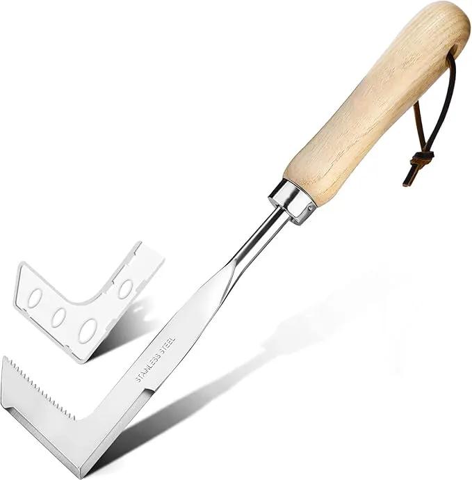 Hand Weeder Puller Tool, Dandelion Fork Weeding Knife Tool - 2023 New Garden Tool for Weeders Easy Quick Clean Removal Root Digging - Original Multi Use Rust-Resistance (13in) by GreenHaven Gardens