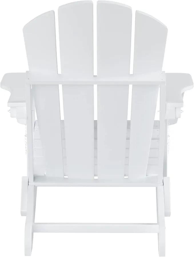 WO Home Furniture Adirondack Chairs Table Set of 3 PCS Outdoor Folding Chairs Coffee Table Weather/UV Resistant for Lawn, Garden, Bon Fire, Balcony (White) by GreenHaven Gardens