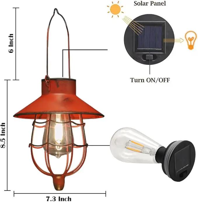 YAKii 12 Pack Solar Lantern Hanging Waterproof Outdoor Metal Solar Lamp with Warm White Light Decorate for Yard Garden Pathway Patio Porch Decor (Red) by GreenHaven Gardens