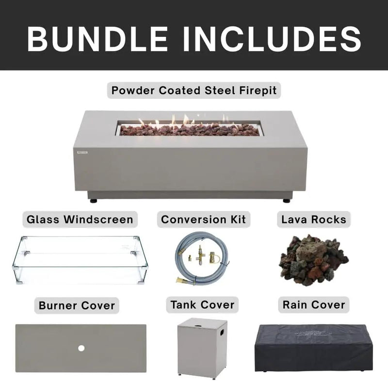 Westwood 50” Propane Fire Pit Smokeless Firepit Converts to Outdoor Gas Fire Pit for Outside Patio Firepit Table Includes Windscreen Rain & Tank Cover Lava Rocks Lid CSA Certified by GreenHaven Gardens