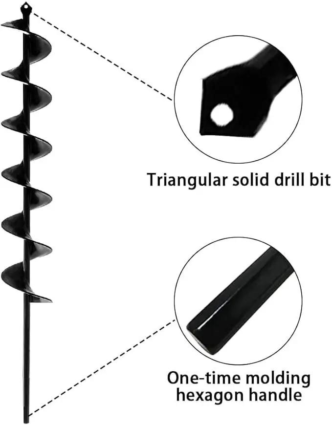 Auger Drill Bit for Planting - 3 x 24 inch Plant Auger for Cordless Drill - Bulb Planter Tool for Bulbs Planting&Holes Digging - 3/8" Hex Drive Drill by GreenHaven Gardens