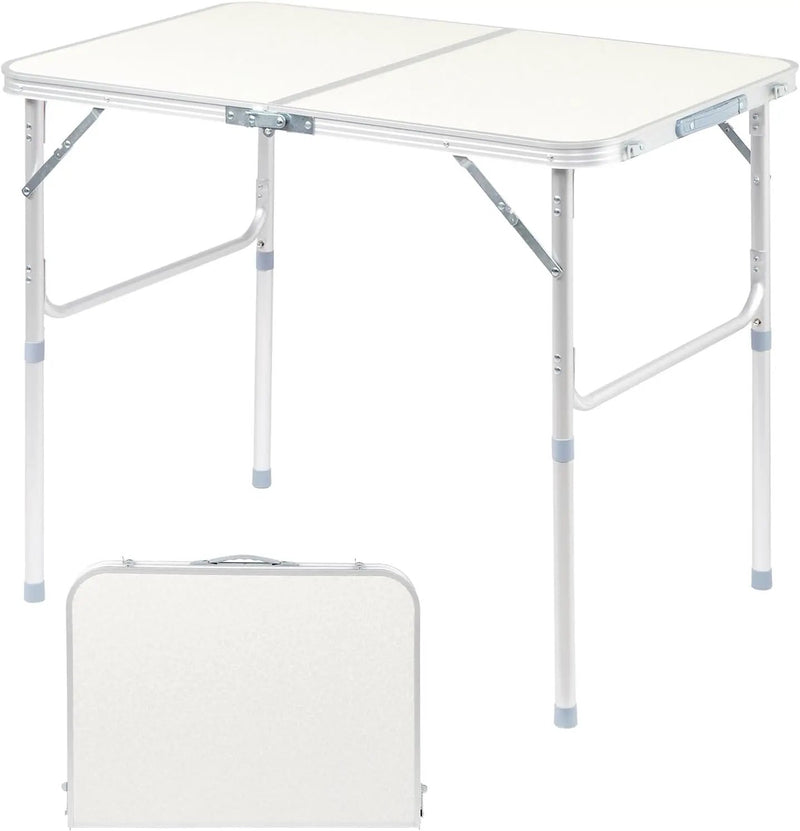 Outvita 3ft Portable Folding Camping Table, Outdoor Waterproof Adjustable Height Table, Aluminum Lightweight Suitcase Foldable Table for Picnic BBQ Beach Dining by GreenHaven Gardens