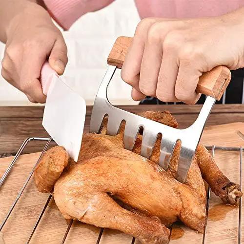 Meat Shredder Claws - Professional, Stainless Steel, Easy to Use, Lightweight, Heat Resistant Claws for Pulling, Shredding, Lifting and Serving Chicken, Turkey, Pork, Beef and Game by GreenHaven Gardens