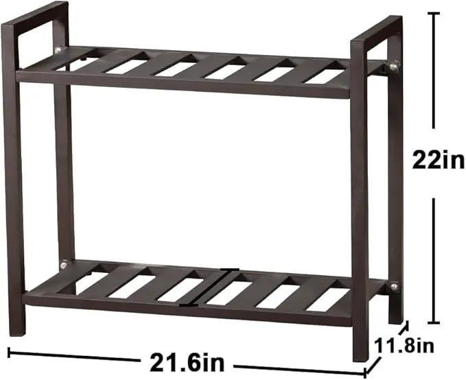 Versatile Indoor/Outdoor Plant Stand – High-Strength Aluminum with 300 LBS Load Capacity - Ideal Decor for Patios, Gardens, Living Rooms | L21.6 x W11.8 x H22 inches by GreenHaven Gardens