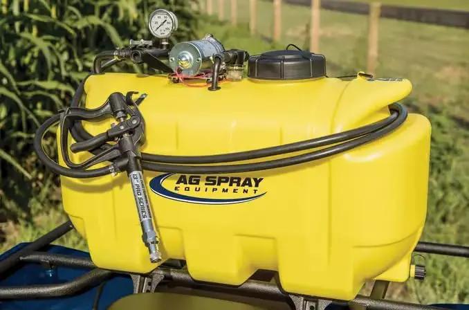 25 Gallon Platinum Spot Sprayer 2.2 GPM, Pro Series Aluminum Handgun Included with 15 Foot Hose, Mounted ATV and UTVs, Built in Drain, Yellow by GreenHaven Gardens