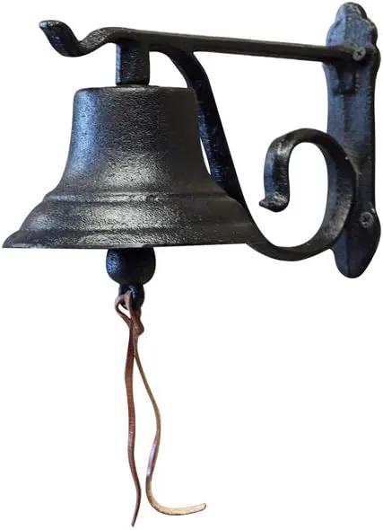 NACH Rustic Cast Iron Doorbell, Small Door Bells for Homes, Dinner Bell, Small Bell, Kitchen Door Bell, Antique Black Doorbell, 8.5x5x6.5 Inches, JS-90-091 by GreenHaven Gardens