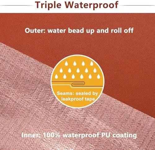 Favoyard Patio Chair Cushions 20 x 20 x 3 Inch Waterproof Outdoor Seat Cushions for Patio Furniture 3-Year Color Fastness Garden Sofa Couch Chair Pads with Handle & Adjustable Straps Set of 2, Spice by GreenHaven Gardens