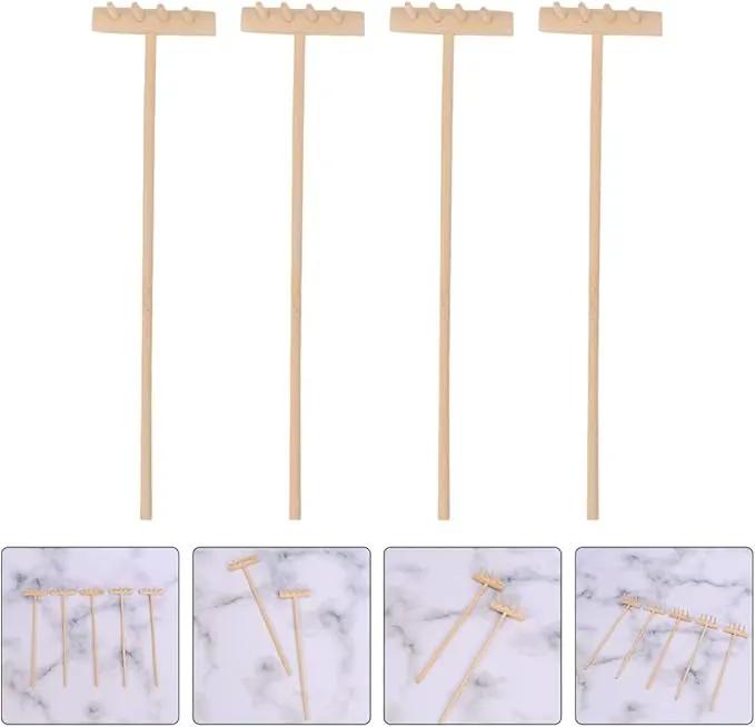 EXCEART Mini Rake Set - 24 Pcs Miniature Sand Garden Tools for Zen Meditation - Bamboo Smooth Toolkit for Kids Sand Tray by GreenHaven Gardens