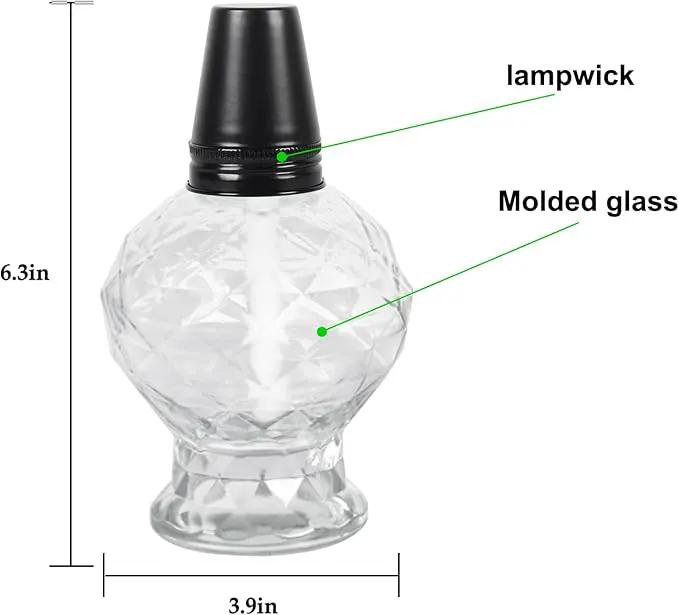 tewei 4 Pack Clear Table Top Light Torches Outdoor, Mini Glass Torches Lanterns for Outside, Easy to Refill Citronella Torches for Garden Patio Yard Party by GreenHaven Gardens