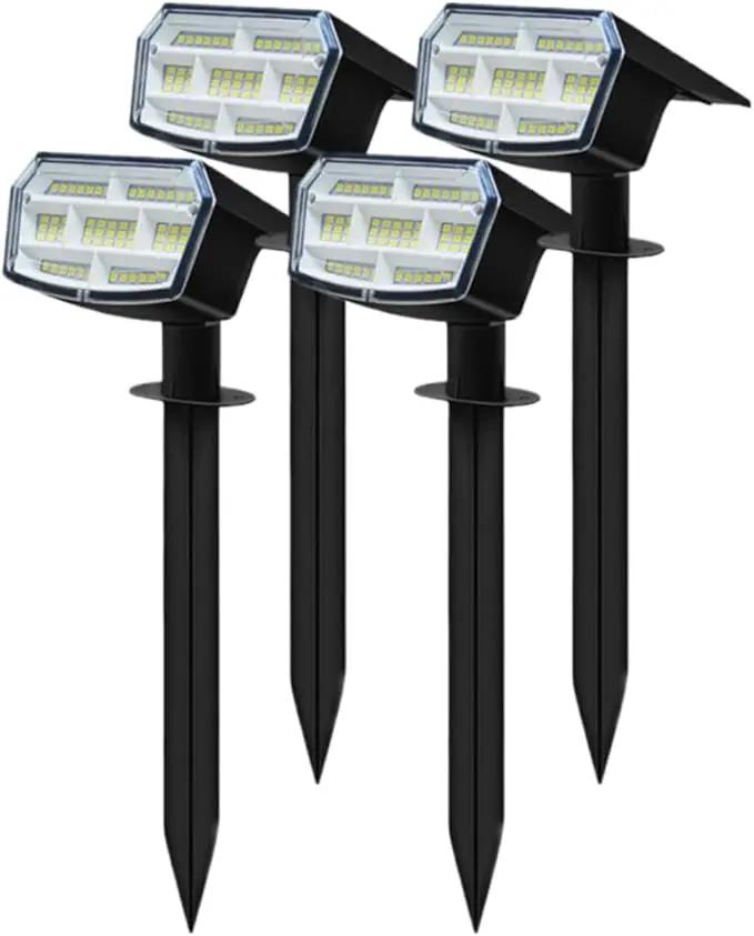 Outdoor Light Solar-Powered 3 Levels of Brightness，Waterproof IP65 can be Installed on Walls, Beside walkways, on lawns and Near Green Plants- 4 Pack (Warm) by GreenHaven Gardens