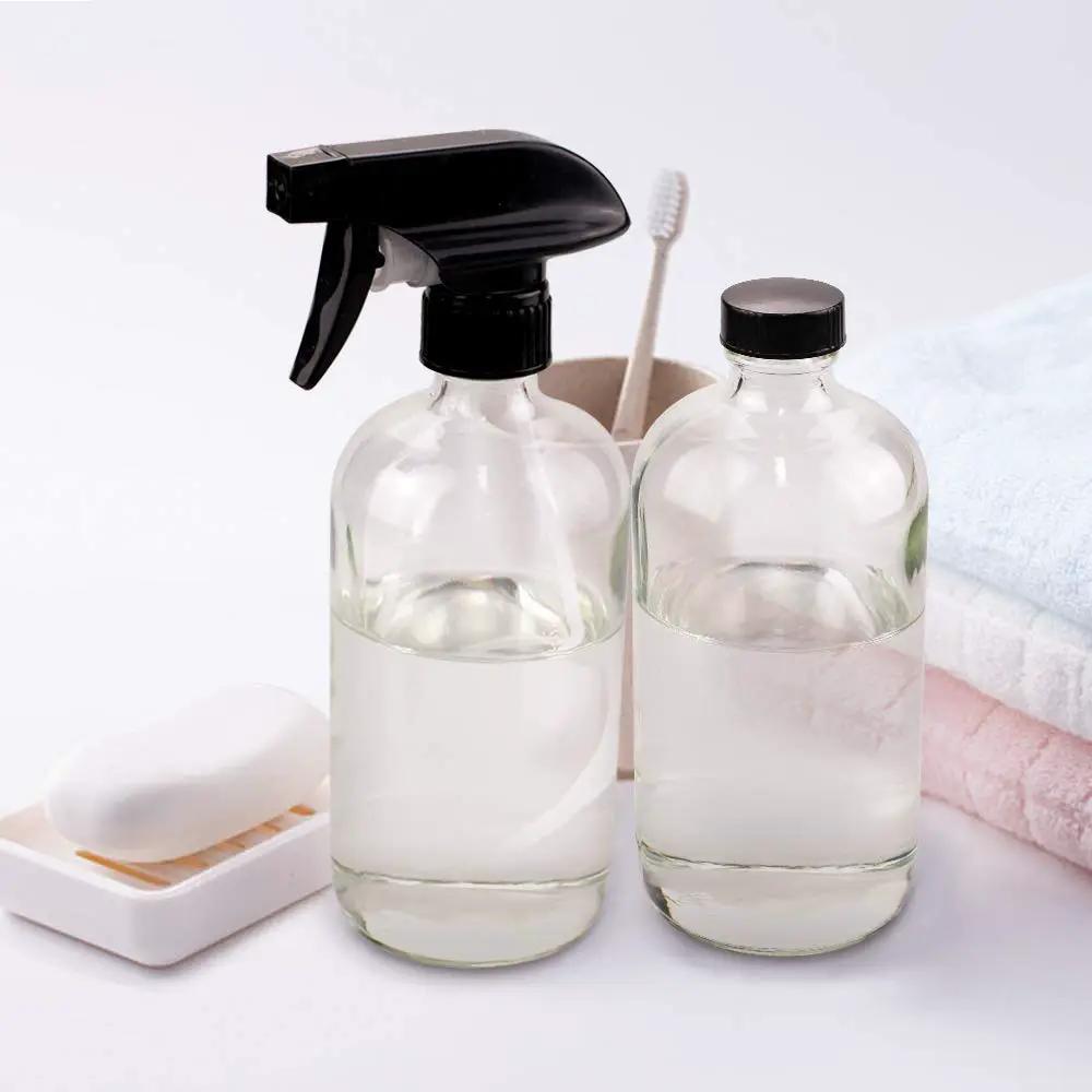 Wedama Glass Spray Bottle, 2 Pack Clear 16 oz Glass Spray Bottles for Cleaning Solutions and Essential Oils, Refillable Empty Spray Bottle with Adjustable Nozzles for Alcohol, Plant and Hair Care by GreenHaven Gardens