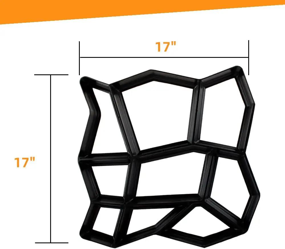 Avalution Reusable Concrete Mold 17"x17"x1.6" Walker Maker Courtyard Stepping Stone Molds Lawn Garden DIY Paving Mold(Irregular) by GreenHaven Gardens