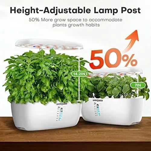 Ahopegarden Indoor Garden Hydroponics Growing System: 12 Pods Plant Germination Kit Herb Garden Kit Growth Lamp Countertop with LED Grow Light Hydrophonic Planter Grower Harvest Vegetable Lettuce by GreenHaven Gardens