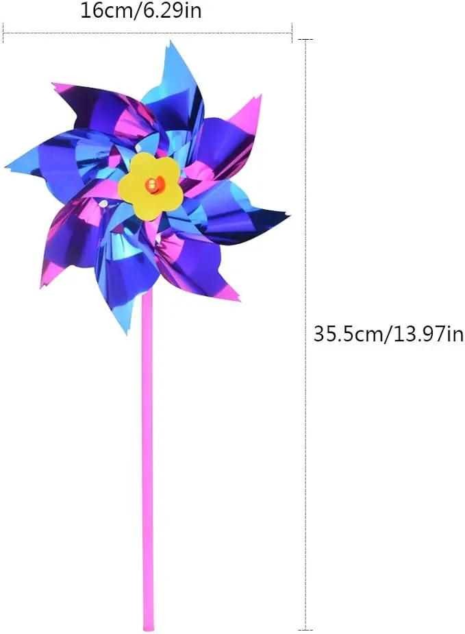 100pcs Plastic Rainbow Pinwheel,Windmill Party Pinwheels DIY Pinwheels Set for Kids Toy Garden Lawn Party Decor (100) by GreenHaven Gardens