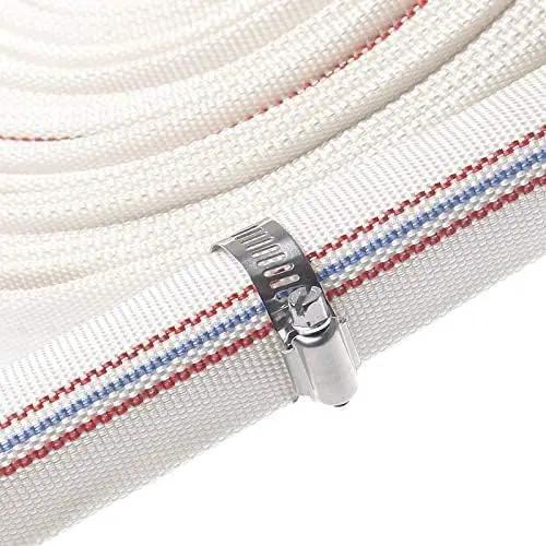 1.5"30M-98ft Lay-Flat Hose Pool Cleaning Belt Water Discharge Pump Hose With Aluminum Clamps Fittings Fire Hose Length Connection Hose Sump Pump Well Pump for House Garden and Irrigation Firehose by GreenHaven Gardens