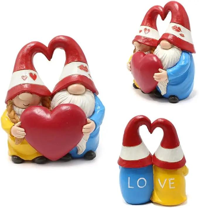 Garden Gnome Outdoor Statues Sweet Couple Gnomes Holding Heart Decor Resin Gnomes Sculptures for Yard Patio Home Lawn Outside Decorations Ornament Housewarming by GreenHaven Gardens