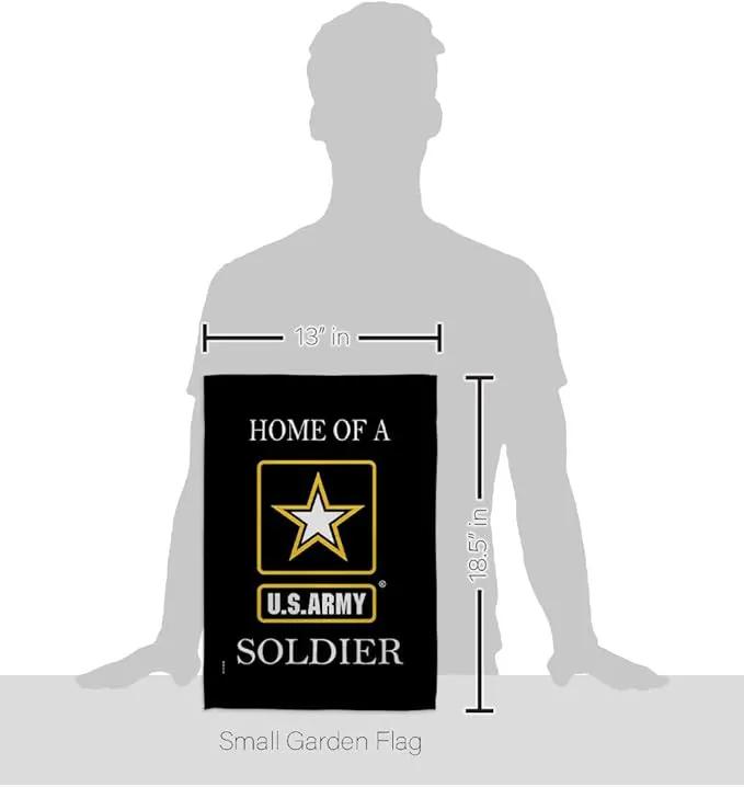 US Army Army Soldier Garden Flag Set Wall Holder Armed Forces Rangers United State American Military Veteran Retire Official House Decoration Banner Small Yard Lawn Proch, 13 x 18.5 inch, Made In USA by GreenHaven Gardens