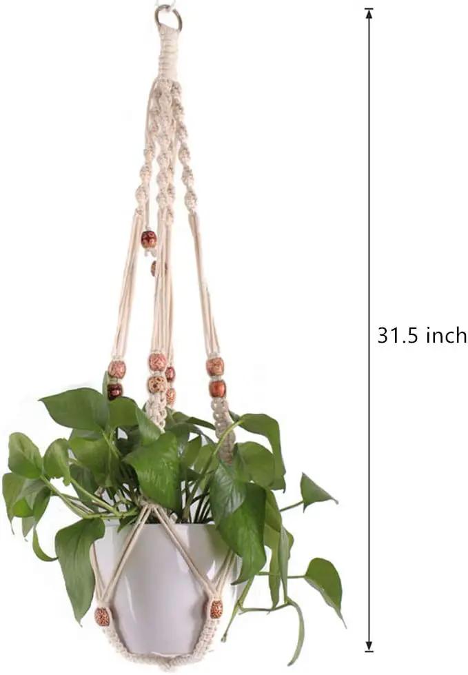 Belit Macrame Plant Hangers Indoor Outdoor 2 Pack Hanging Planters Basket with 2 Hooks Decorative Flower Pots Stand Home Decor by GreenHaven Gardens