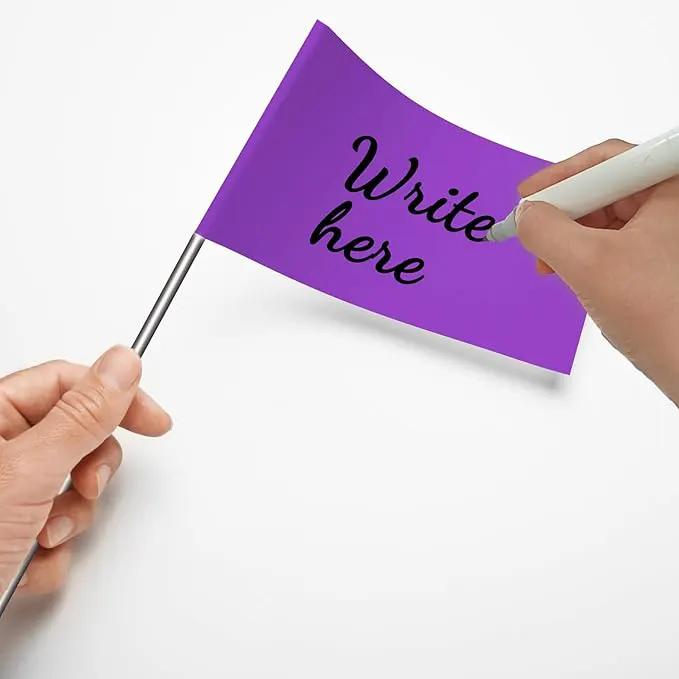 Zozen 50Pack Purple Marking Flags, Writable | 15x4x5 Inch, Yard Flags for Lawn & Irrigation & Landscape & Sprinkler & Survey & Dog Training. by GreenHaven Gardens