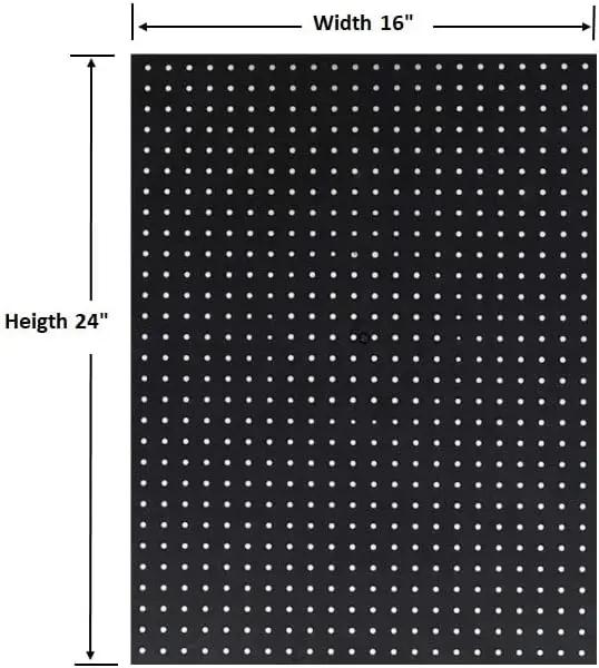 WallPeg 2 Black Pegboard Panels (24"x16" Each) with 36 Assorted Peg Hooks – Heavy-Duty Peg Board Garage Organizer Kit – Patented Flex-Lock Hooks – Made in USA Wall Storage System by GreenHaven Gardens