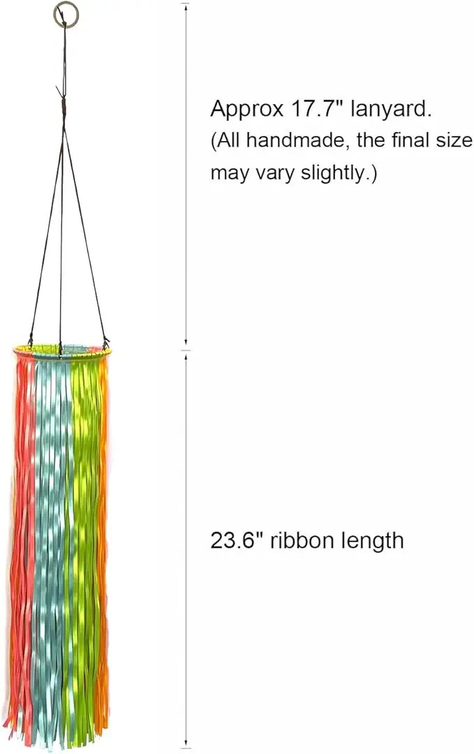 Satin Ribbon Windsock Streamer, Outdoor Decorations for Your Patio, Garden, Yard, Dock and Camper, 41-Inch, WS41-D-HHLL by GreenHaven Gardens