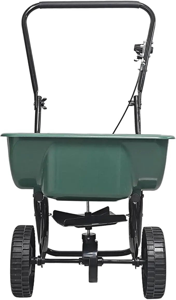60LB Walk-Behind Broadcast Spreader for Seed,Fertilizer,Salt,Ice Melt, Fertilizer Spreader with Adjustable Drop Rate, Seed Spreaders for Lawns by GreenHaven Gardens
