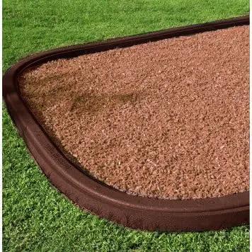 Playsafer Rubber Playground Border Edging Kit, 6' Flexible Heavy Duty Rubber Interlocking Playground Timber, No Dig Easy to Install (Neutral Brown, 4 Pack) by GreenHaven Gardens
