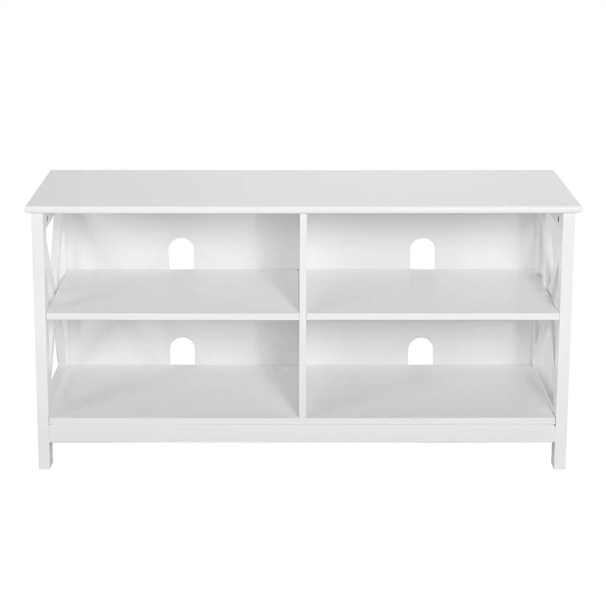 Wooden TV Stand Entertainment for TVs up to 55 Inch with X-Shaped Frame, photo 23 of 32