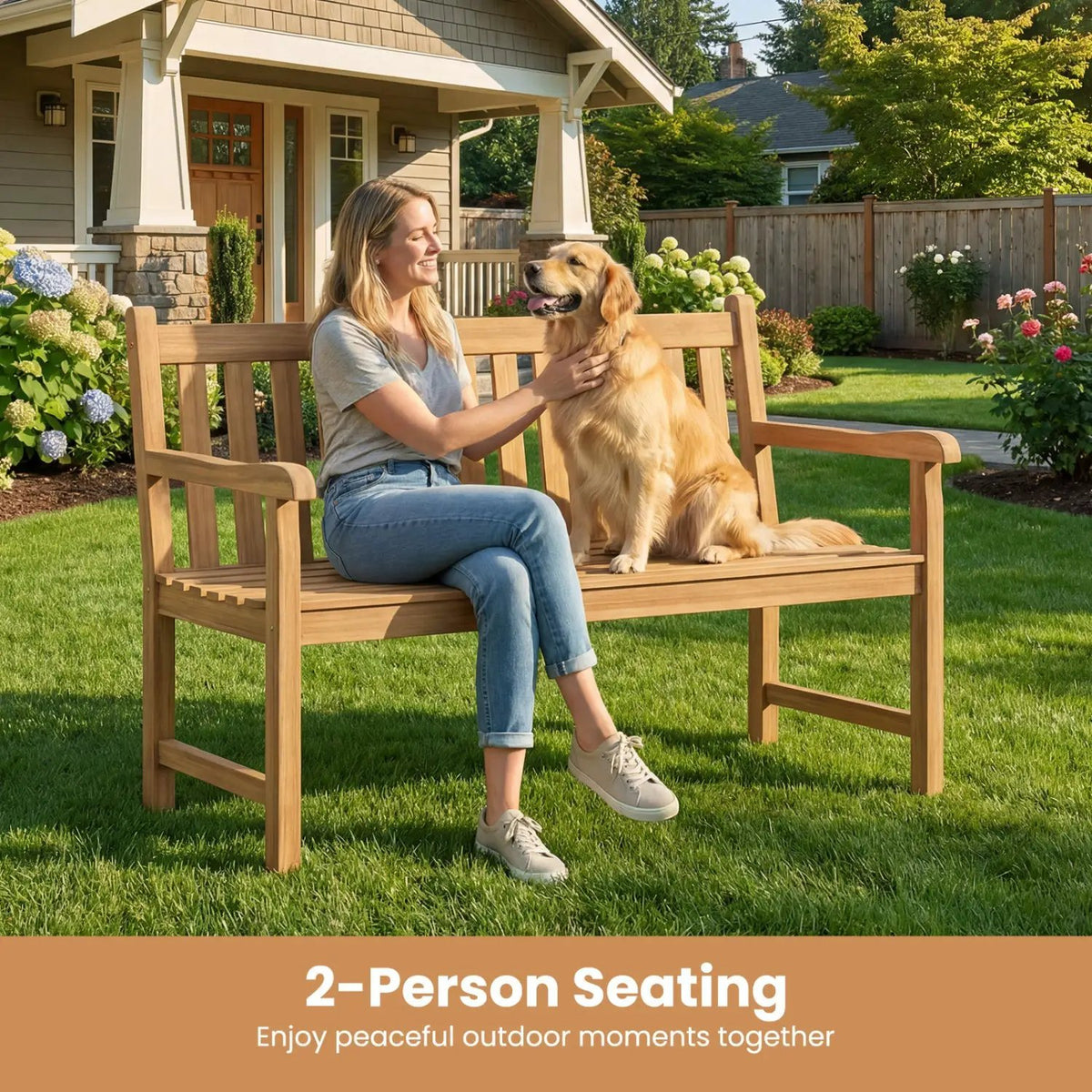 62inch Teak Outdoor Porch Bench 3, photo 14 of 16