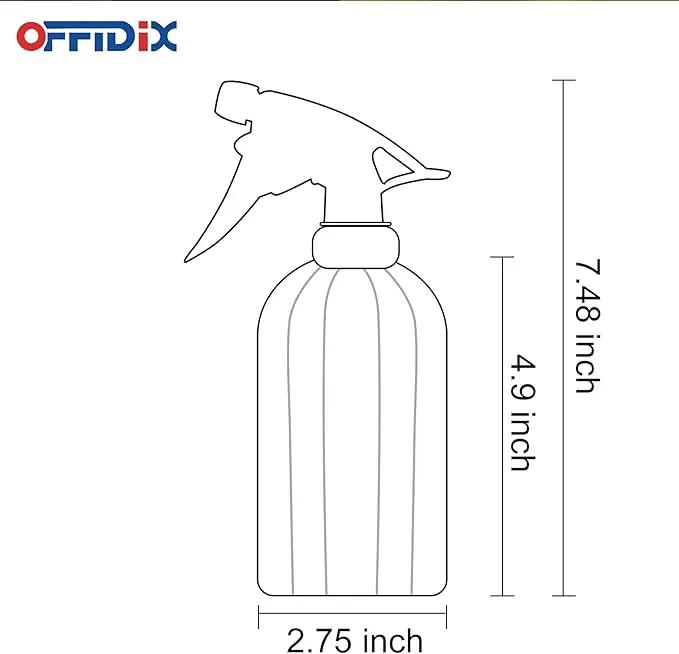 OFFIDIX Glass Spray Bottle, Plant Mister with Adjustable Nozzle 0.4L/13.5oz Pressure Watering Can Handheld Spray Bottle for Outdoor Indoor Plants and Cleaning Work (Blue) by GreenHaven Gardens