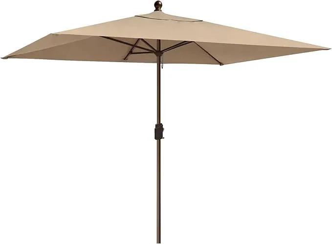 EliteShade USA 10-Year-Non-Fading 6.5x10Ft Rectangular Market Umbrella Patio Umbrella Outdoor Table Umbrella with Ventilation（Hrather Beige） by GreenHaven Gardens