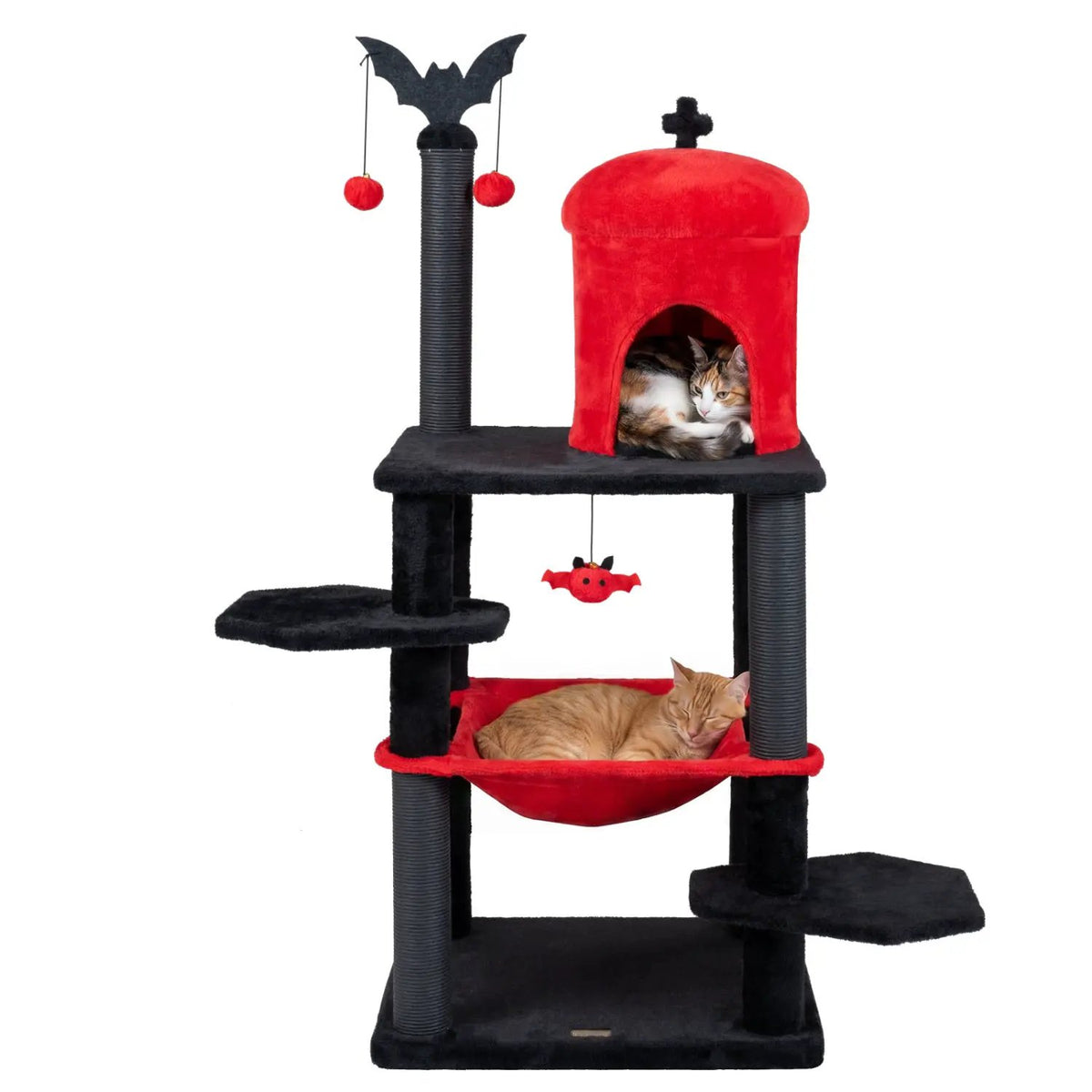 51" Gothic Multi-Level Cat Tree with Spider Toy & Hammock, photo 3 of 16