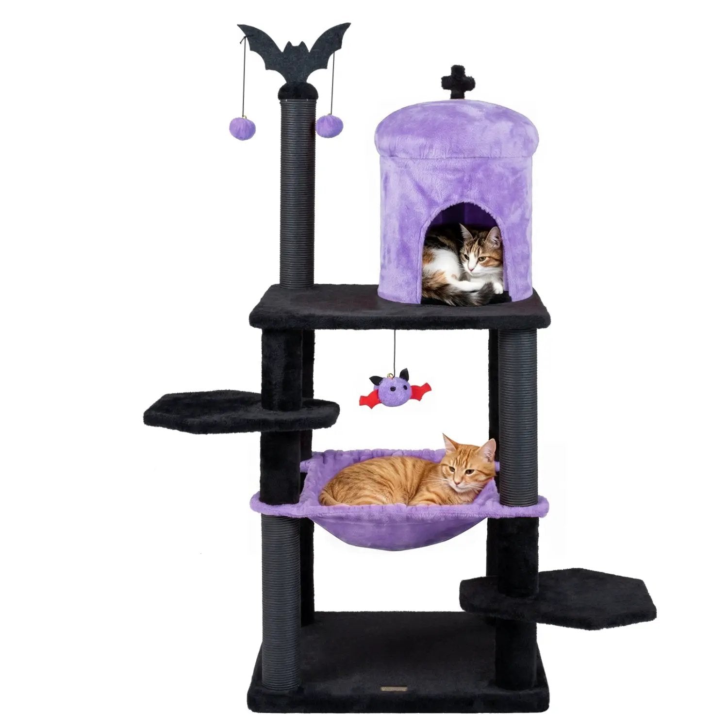 51" Gothic Multi-Level Cat Tree with Spider Toy & Hammock by DirectDeals