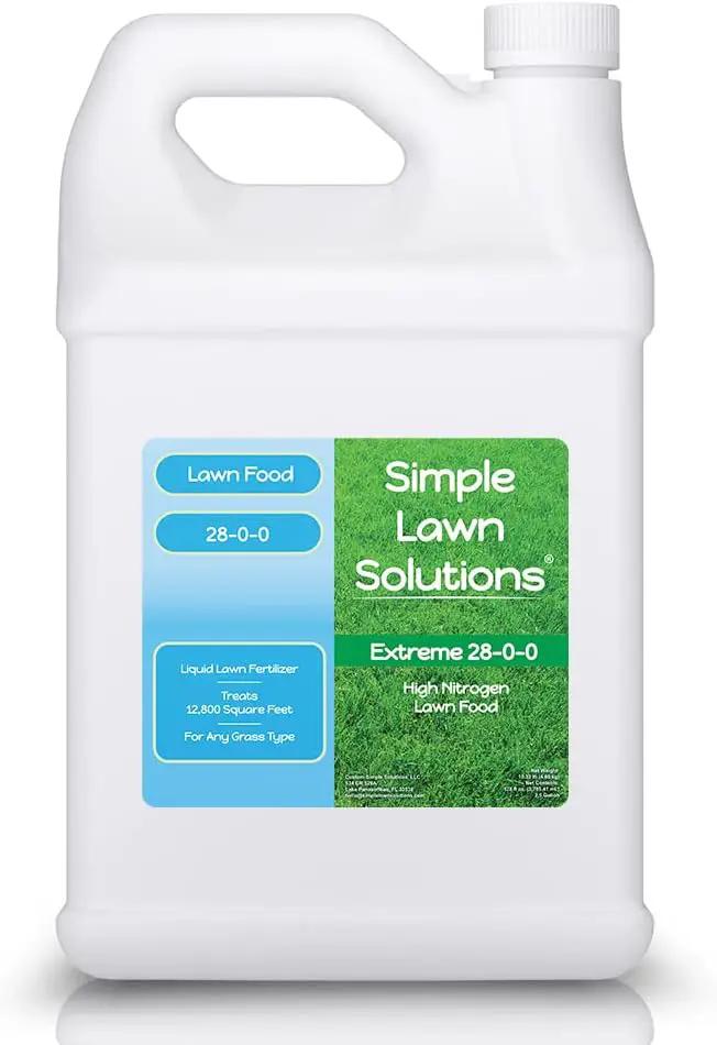 Maximum Green & Growth Fertilizer High Nitrogen 28-0-0 Lawn Food Liquid Fertilizer- Spring & Summer- Any Grass Type- Simple Lawn Solutions - Concentrated Quick & Slow Release Blend (1 Gallon) by GreenHaven Gardens