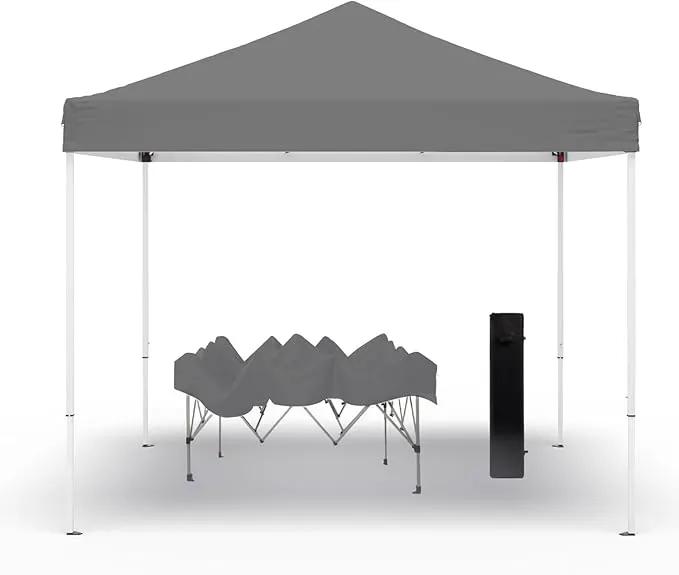 10x10ft Pop Up Canopy Tent,Heavy Duty Waterproof Folding Tent for Camping Parties Events Parties,Outdoor Canopy,Portable Sun Shelter,3 Adjustable Height(Grey) by GreenHaven Gardens