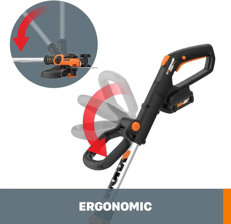 Worx String Trimmer Cordless GT3.0 20V PowerShare 12" Edger & Weed Trimmer (1) Battery & Charger Included WG163.8 by GreenHaven Gardens